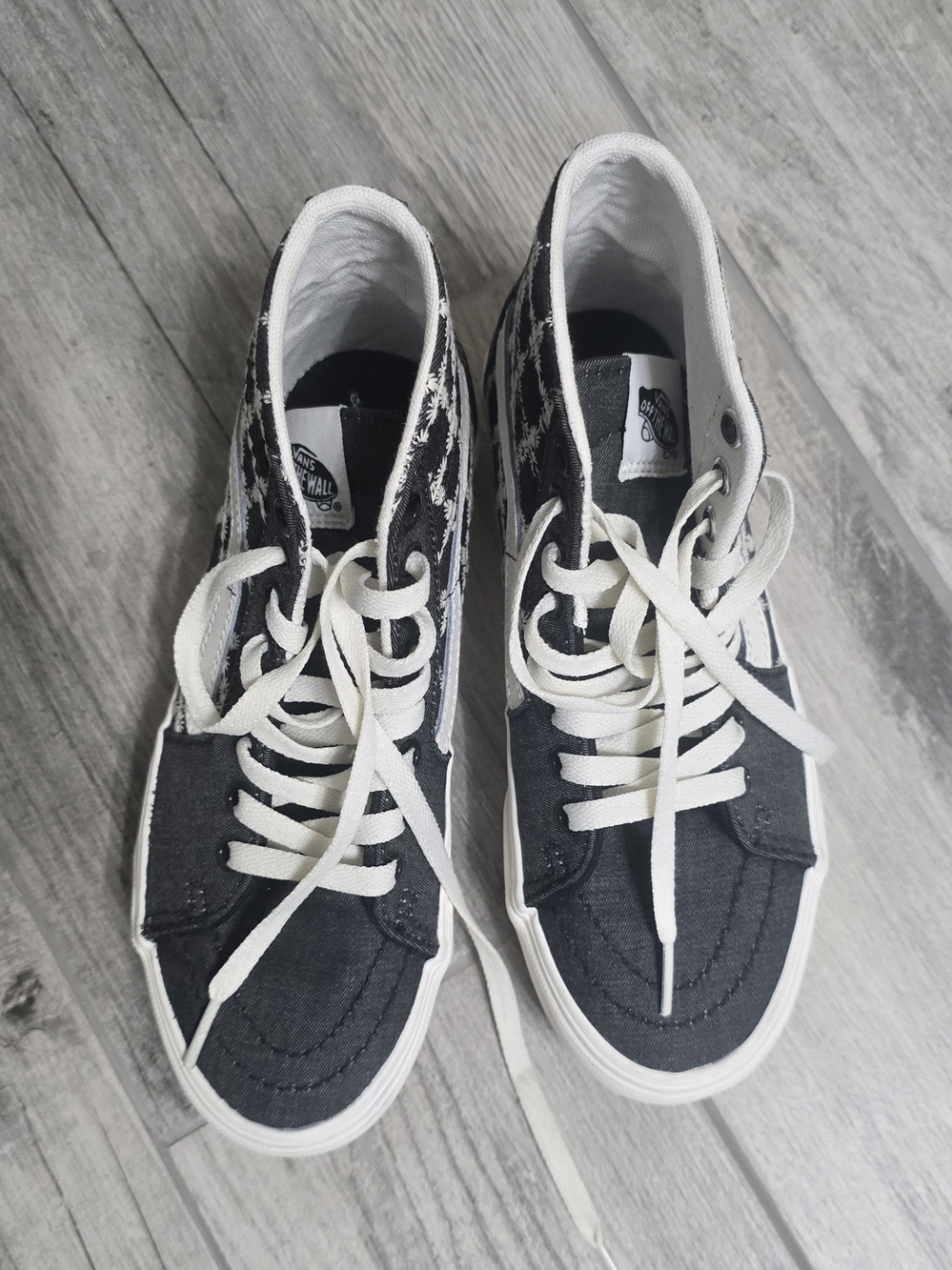 Vans Black and White High-Top Canvas Sneakers